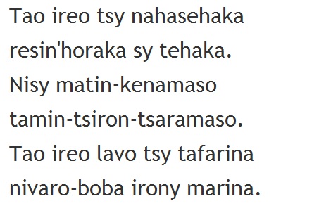 Article : Je peux tout ré-écrire en phonétique malgache